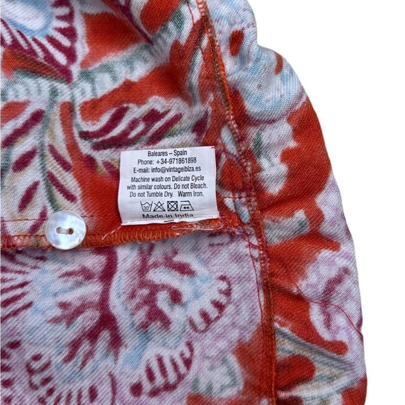 VTG Ibiza Women’s Dress M Red Floral Boho Tunic Tiered 100% Cotton preppy. - Picture 8 of 9